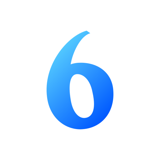 nummer 6 Generic gradient fill icoon
