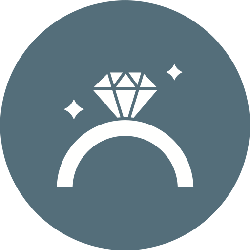 anillo de diamantes Generic color fill icono