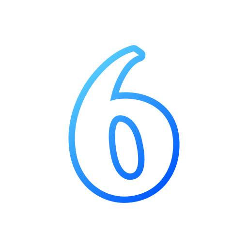 Number 6 Generic gradient outline icon