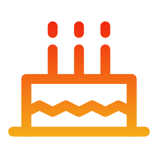Торт на день рождения Generic gradient outline иконка
