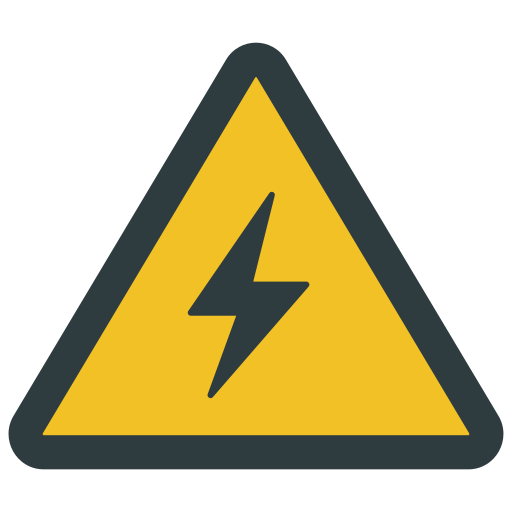 Electricity hazard Juicy Fish Flat icon