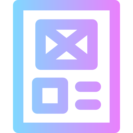 Wireframe Super Basic Rounded Gradient icon