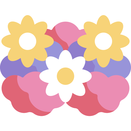 flores Kawaii Flat icono