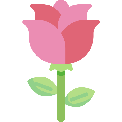 Роза Kawaii Flat иконка