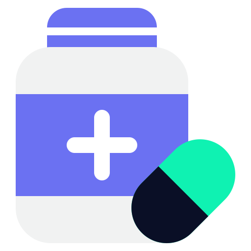 Pill bottle Generic color fill icon