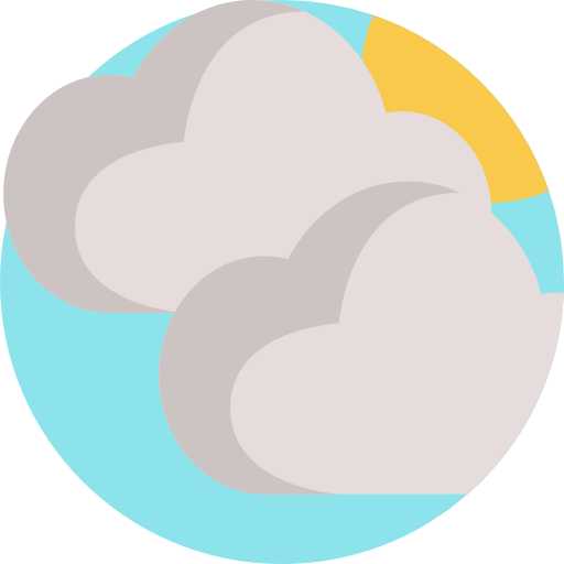 pochmurny Detailed Flat Circular Flat ikona