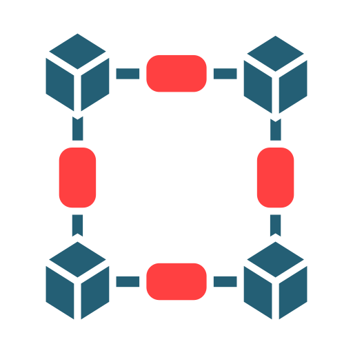 cadena de bloques Generic color fill icono