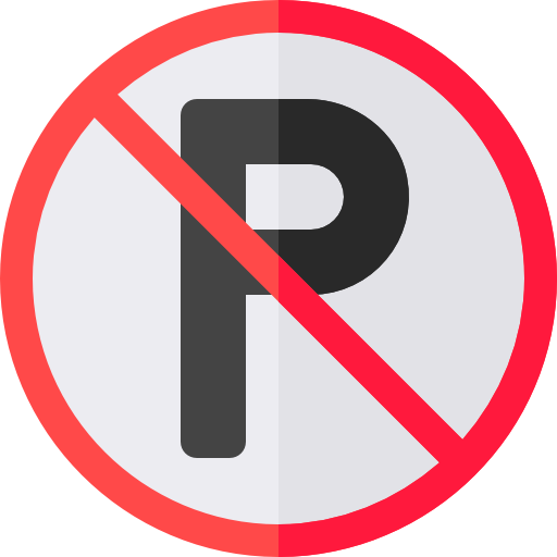 parcheggio vietato Basic Rounded Flat icona