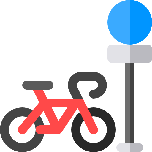 estacionamento de bicicletas Basic Rounded Flat Ícone