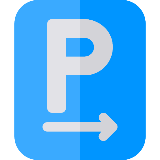 segno di parcheggio Basic Rounded Flat icona