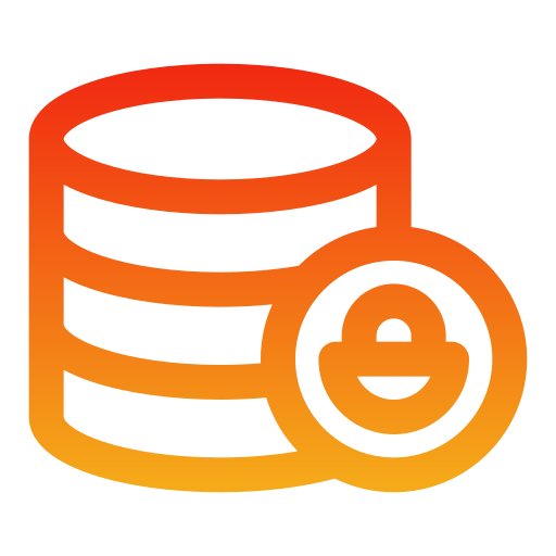 database bloccato Generic gradient outline icona