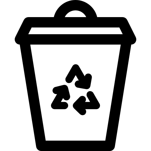 papelera de reciclaje Curved Lineal icono