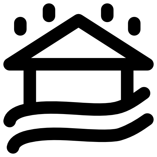 casa inundada Vector Market Bold Rounded icono