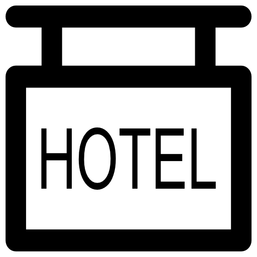 Hotel sign Vector Market Bold Rounded icon