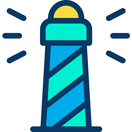 latarnia morska Kiranshastry Lineal Color ikona