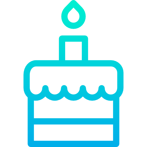 pastel de cumpleaños Kiranshastry Gradient icono