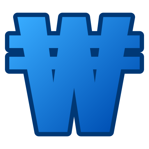 Won sign Generic gradient lineal-color icon