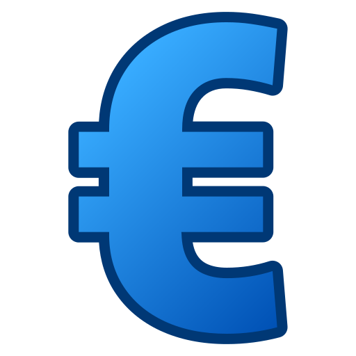 знак евро Generic gradient lineal-color иконка