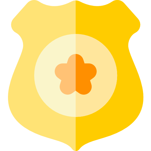 odznaka policyjna Basic Rounded Flat ikona