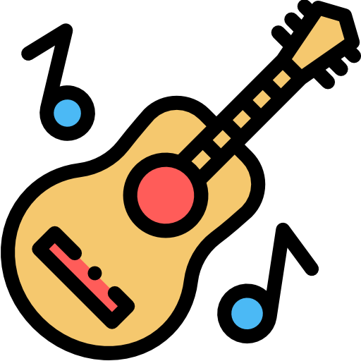 ギター Detailed Rounded Lineal color icon