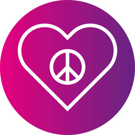 평화와 사랑 Generic gradient fill icon