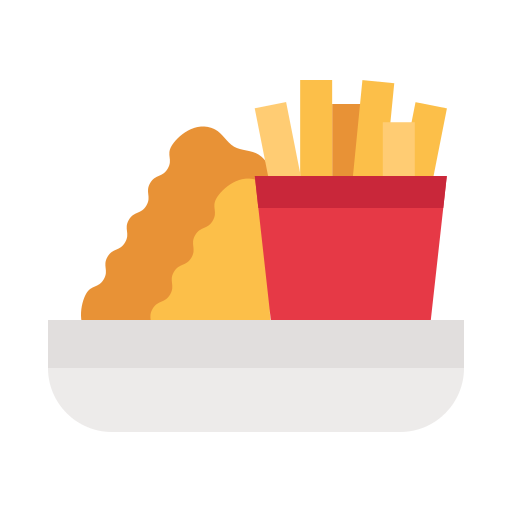 Fish and chips Generic color fill icon