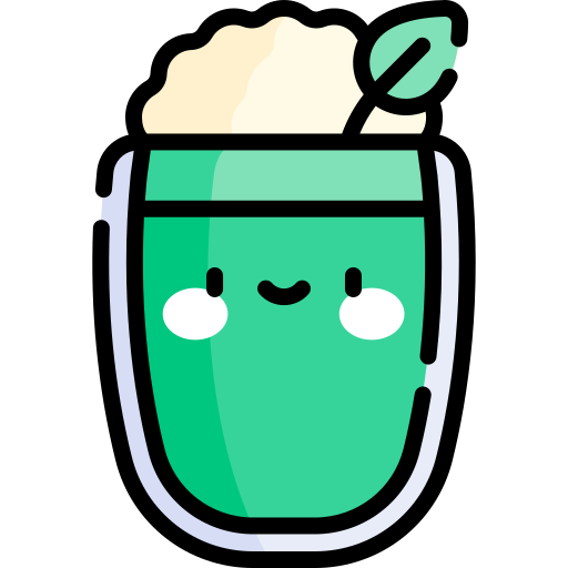 café con leche matcha Kawaii Lineal color icono