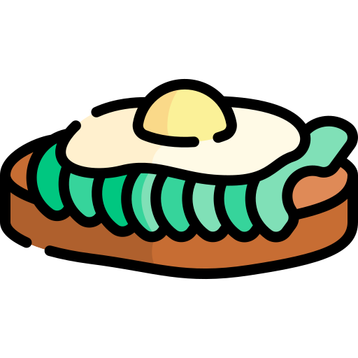 тост с авокадо Kawaii Lineal color иконка