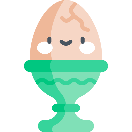 Boiled egg Kawaii Flat icon