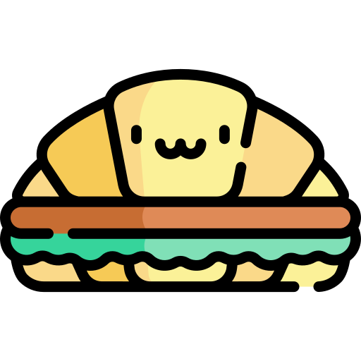 Croissant Kawaii Lineal color icon