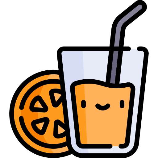 zumo de naranja Kawaii Lineal color icono