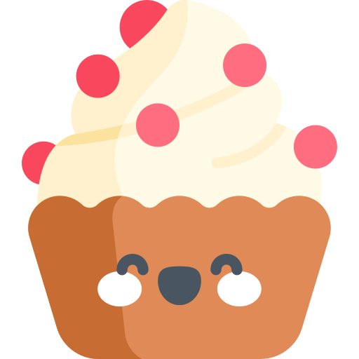 cupcake Kawaii Flat icoon