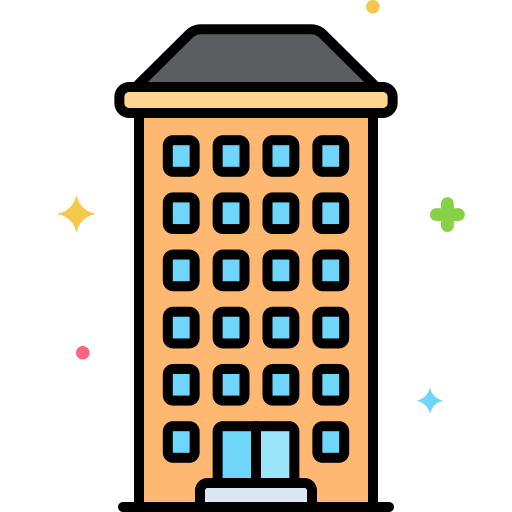 Modern building Generic color lineal-color icon