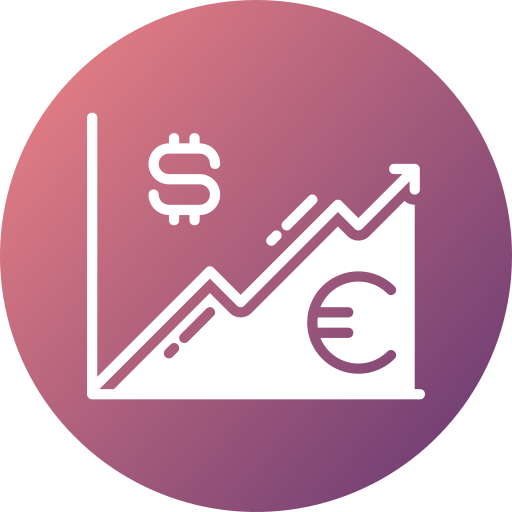 Exchange rate Generic gradient fill icon