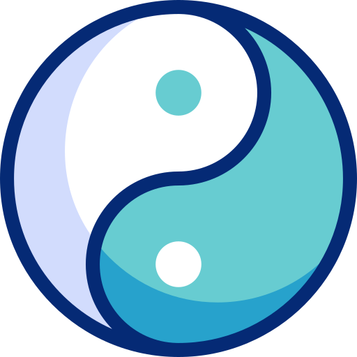 yin yang Basic Accent Lineal Color ikona
