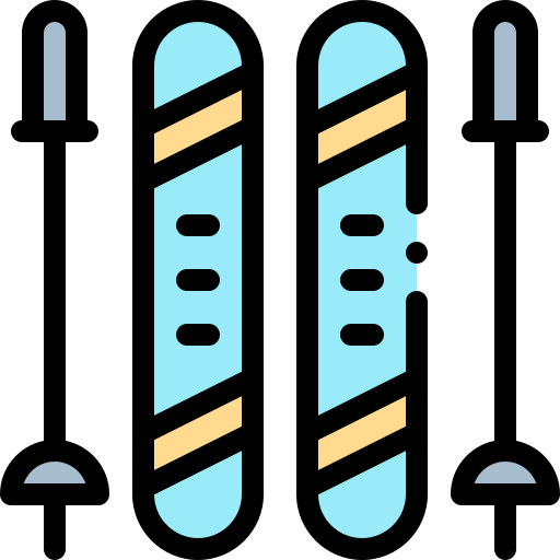 スキー Detailed Rounded Lineal color icon