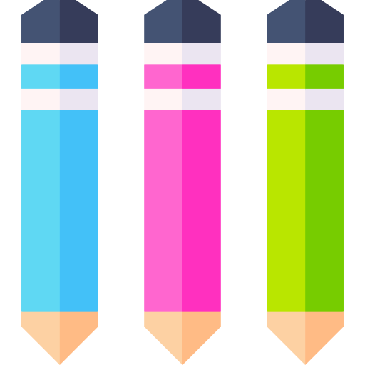 Pencils Basic Straight Flat icon