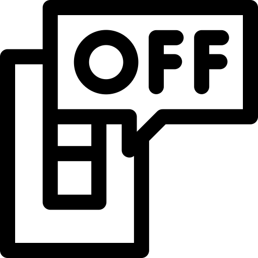 uitschakelen Basic Rounded Lineal icoon