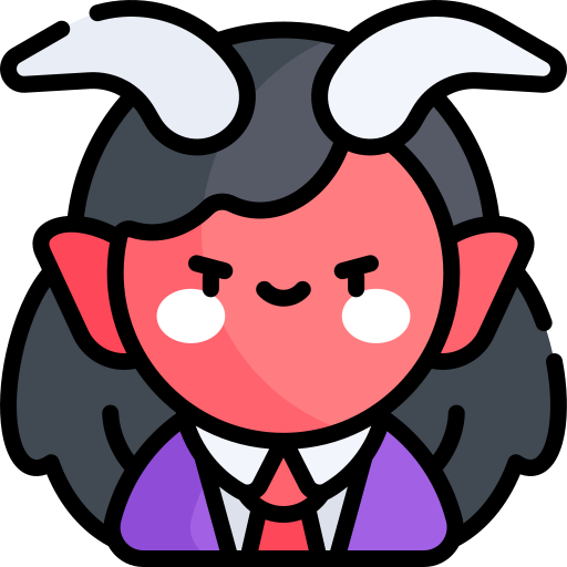 demonio Kawaii Lineal color icono