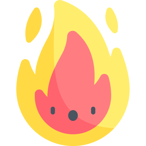 fuoco Kawaii Flat icona