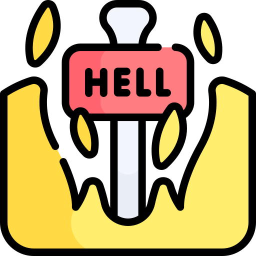 infierno Kawaii Lineal color icono