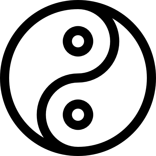 yin yang Basic Straight Lineal icona