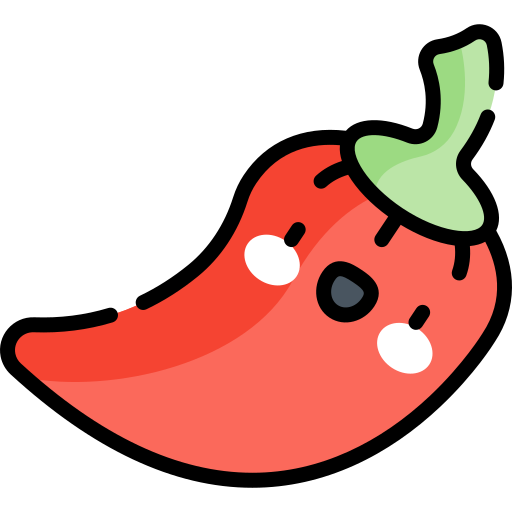 czerwona papryczka chilli Kawaii Lineal color ikona