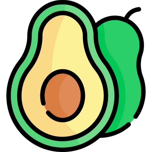 Avocado Kawaii Lineal color icon