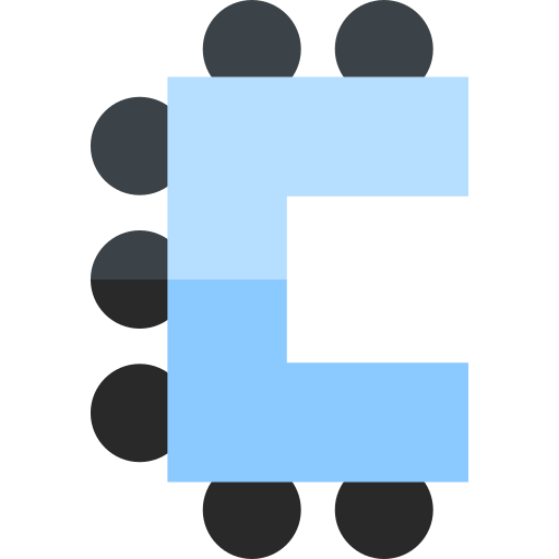 bureau opstelling Basic Straight Flat icoon