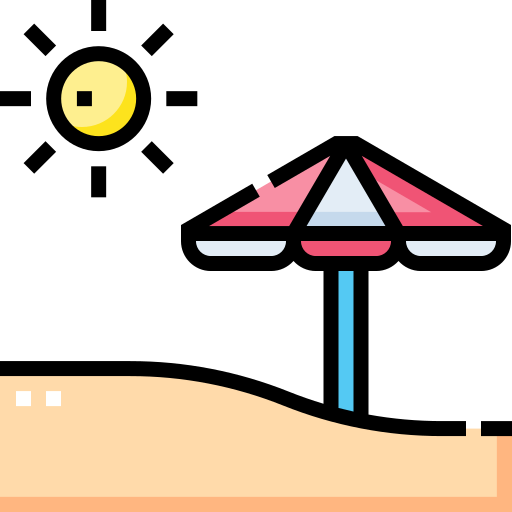 ombrellone da spiaggia Detailed Straight Lineal color icona