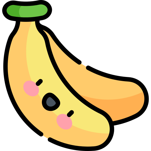 banan Kawaii Lineal color ikona