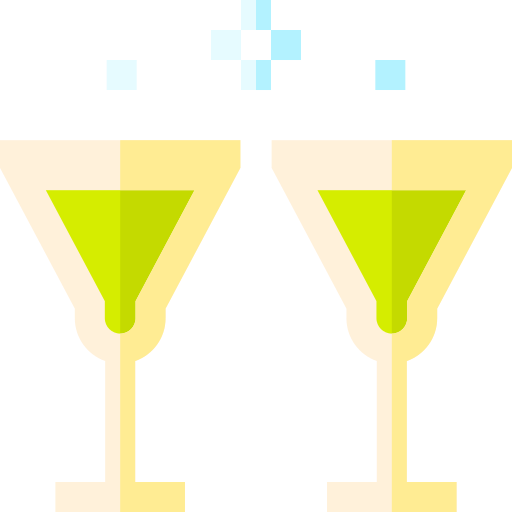 bebida de bienvenida Basic Straight Flat icono