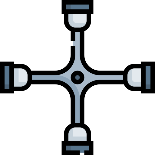 Cross wrench Detailed Straight Lineal color icon