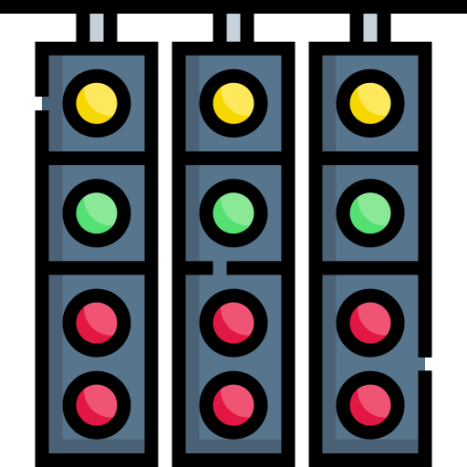 신호 Detailed Straight Lineal color icon